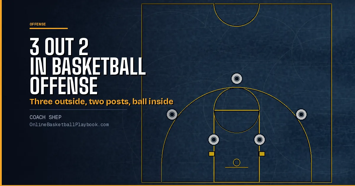 3 Out 2 In Basketball Offense: Spacing, Actions and Reads