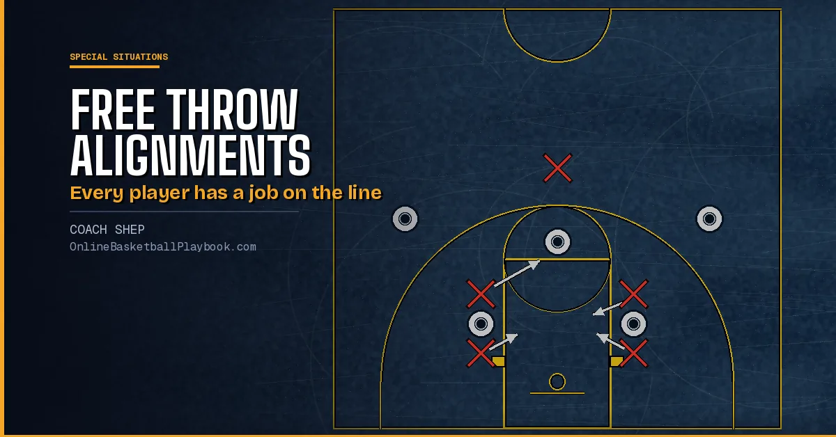 Free Throw Alignments in Basketball: Lane Spots and Box Outs
